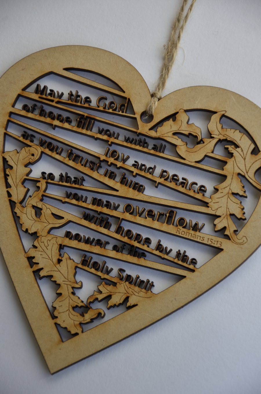 Medium wooden heart - Hope (Romans 15:13)