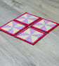 Set of Four Yellow and Purple Spring Flowers and Red Pinwheel Coasters - Image 7