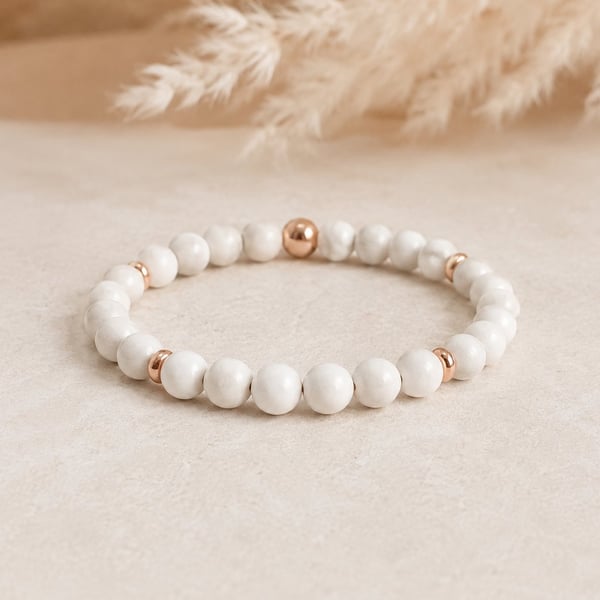 Riverstone Jasper Beaded Bracelet - Elegant Handmade Gift