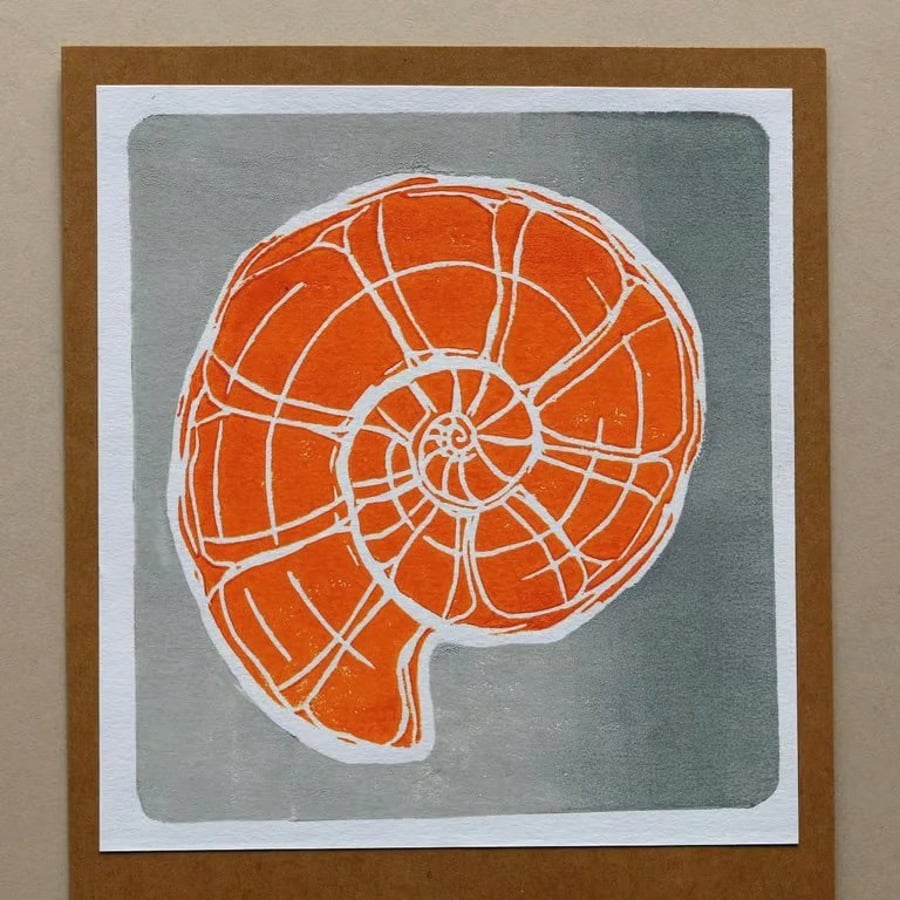Image of Orange Ammonite Card
