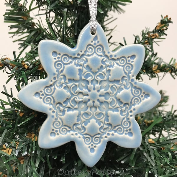 Ceramic Winter Flower Christmas decoration.
