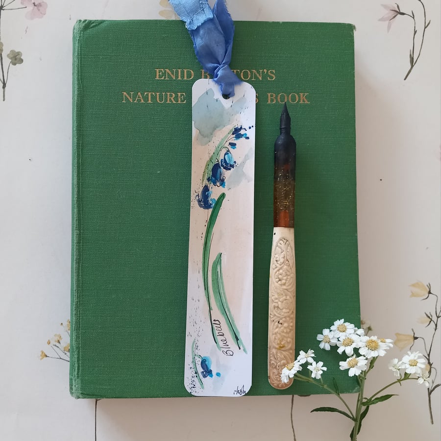 Hand painted bookmark  'bluebell'