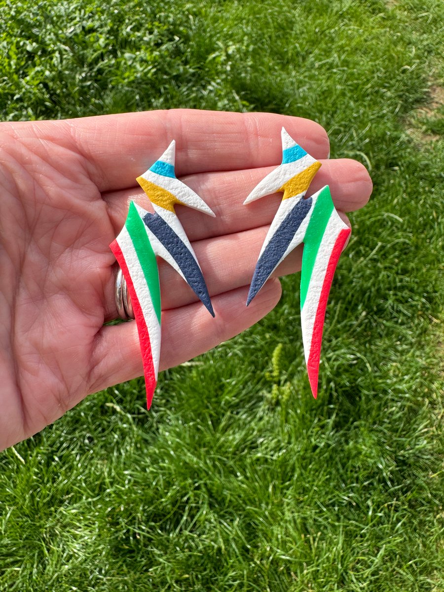 Funky Stripes On Spikes Earrings