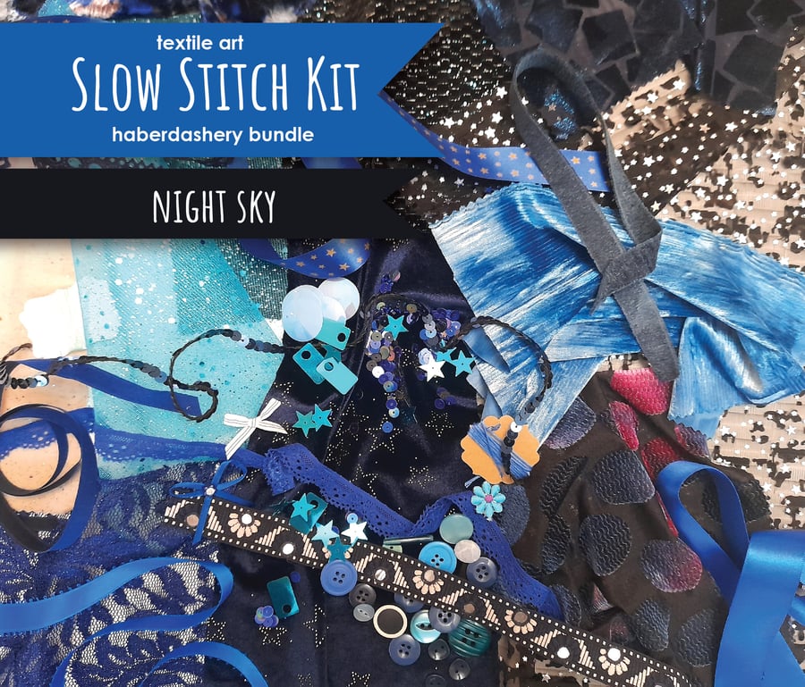 Slow stitching kit - night sky theme