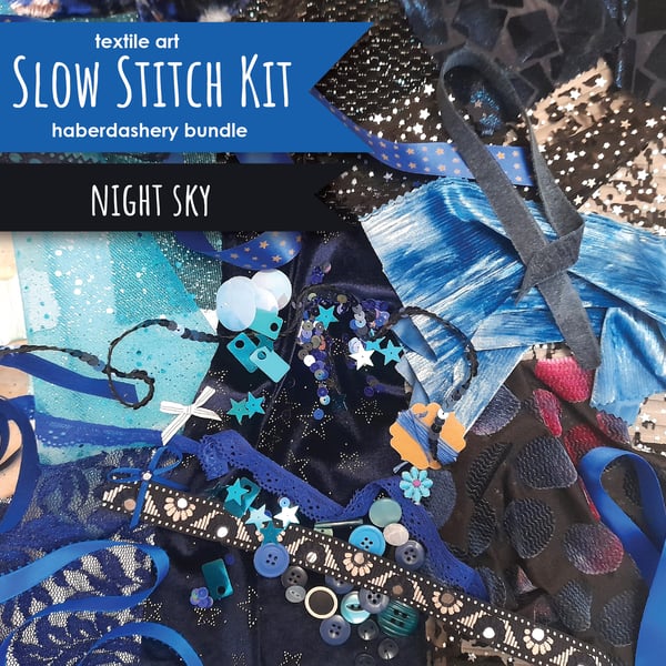 Slow stitching kit - night sky theme