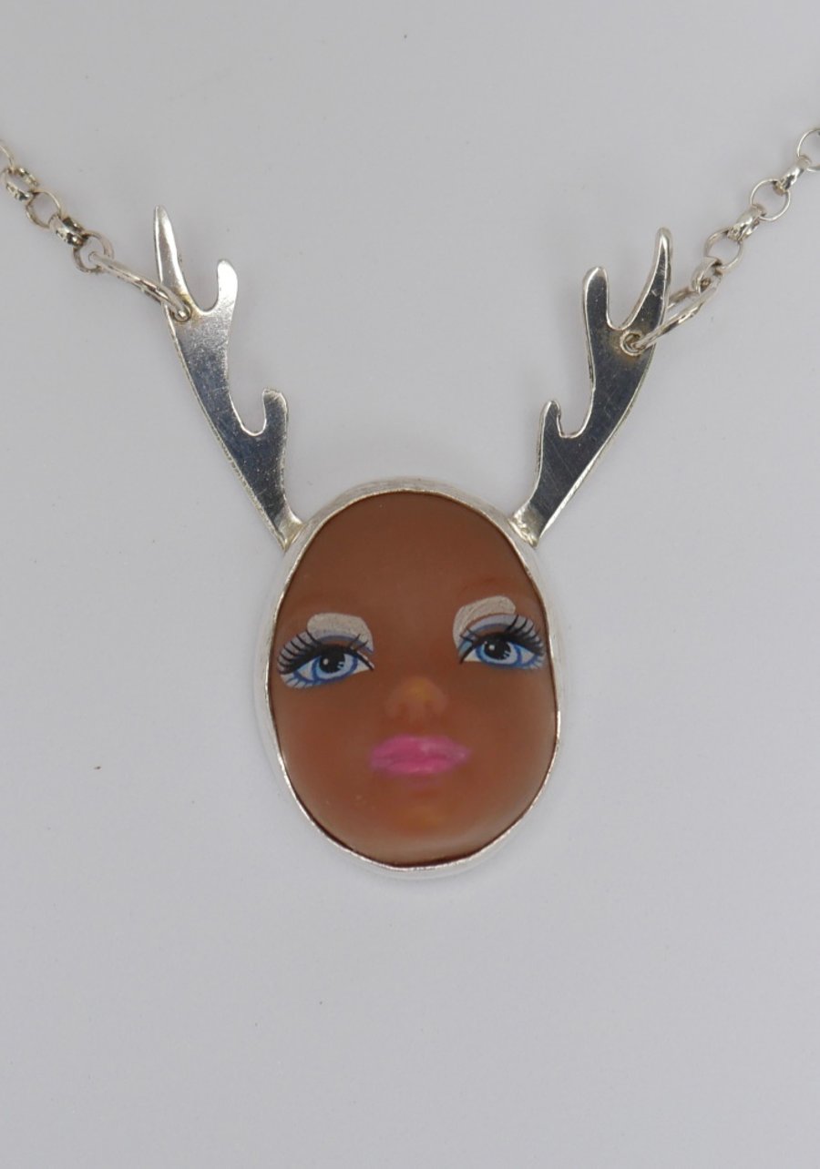 Sterling Silver Doll Face Pendant No. 5