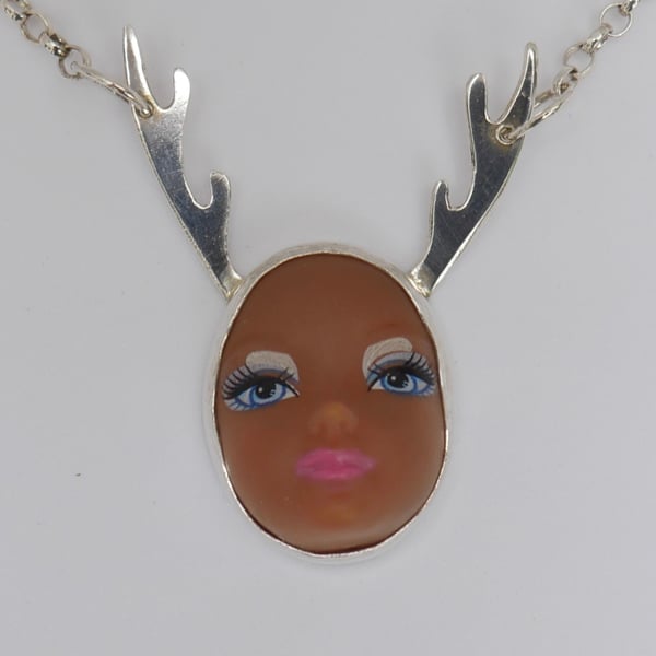 Sterling Silver Doll Face Pendant No. 5