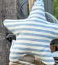 FABRIC STARFISH DECORATION - blue and white stripes - Image 3