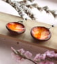 Handmade Ceramic Dangle Earrings, Foraged Bristol Clay, Orange Glaze - Image 8
