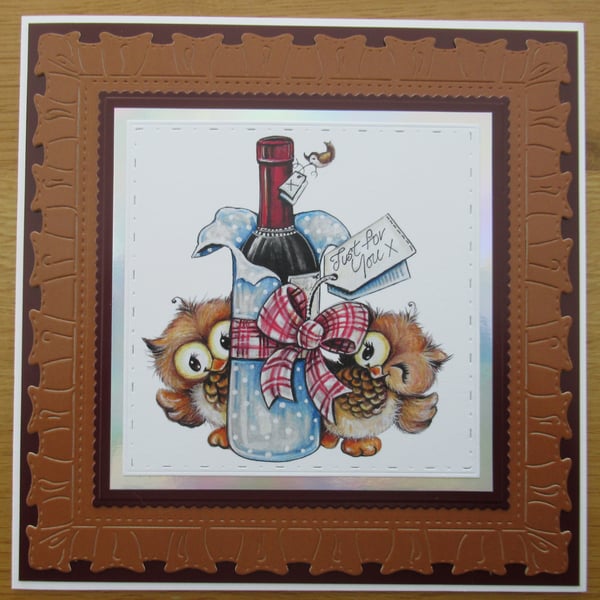 Wine O'Clock - Owl - Any Occasion Card