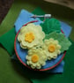 Whimsical Spring Garden handmade wall decoration, keepsake yellow and brown - Image 7
