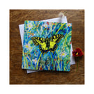 Swallowtail Butterfly Watercolour Greeting Card  Wildlife Flowers  Art Notecard