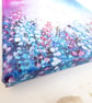 Original Acrylic Painting On Canvas,  Pink & Blue Wild Meadow Flowers And Birds - Image 3