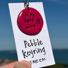  Live, Love, Wine Pebble Keyring 