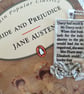 Pride and Prejudice Necklace: Recycled Book Art Origami Rose Pendant, romantic 