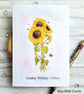 Sunflowers Birthday Card - original art, birthday wishes, bee, butterfly - Image 5