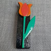 Recycled wooden tulip brooch