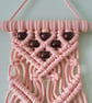 Peach Macrame Wall Hanging - Small Boho Wall Decor - Handmade Cotton Wall Art. - Image 4