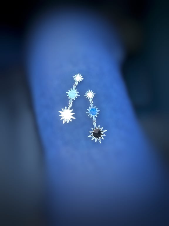 Three Star Drop Christmas Acrylic Earrings