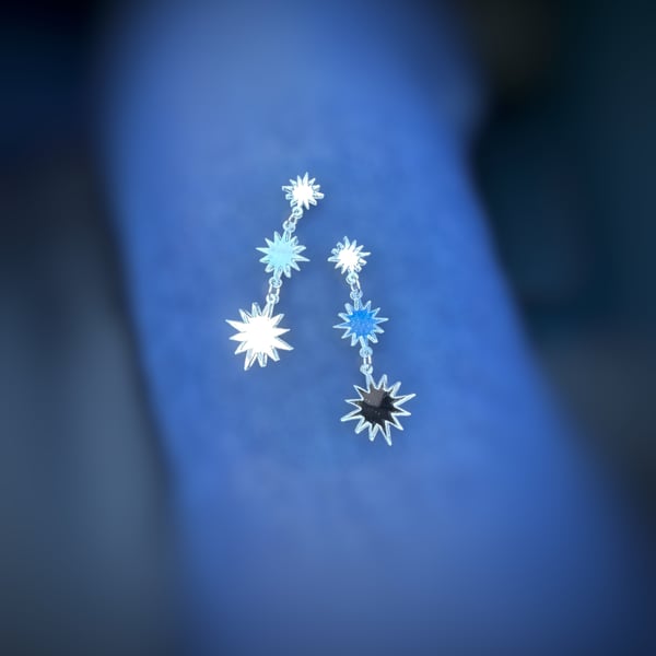 Three Star Drop Christmas Acrylic Earrings