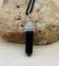 Wire wrapped Black Obsidian pendant. Reiki jewelry - Image 1