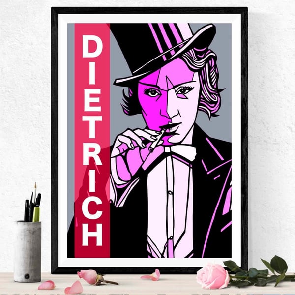 Marlene Dietrich Print Pop Art Print Hollywood Legends, 3 sizes available