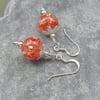Sterling Silver Handmade Resin Beads Earrings Rose Gold Colour