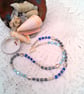Necklace with Coloured Glass Cube Beads and Silver Plated Spacers, Gift for Her - Image 3