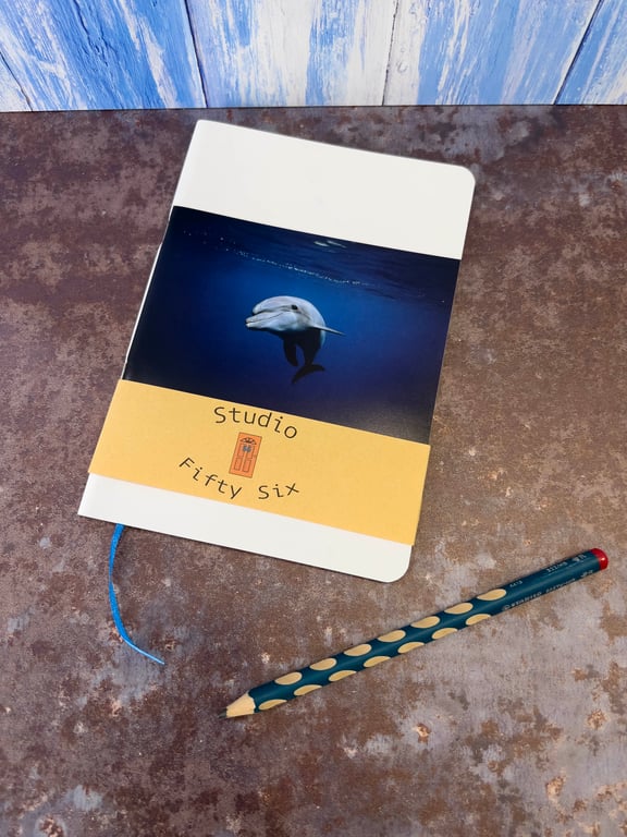 Notebook, Marine themed, A5 (ish), made from up-cycled and recycled materials.