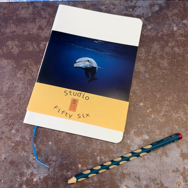 Notebook, Marine themed, A5 (ish), made from up-cycled and recycled materials.