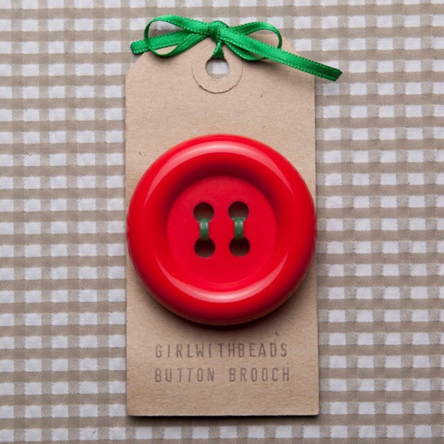 Big Button Brooch - Bright, colourful, fun, crafty gift