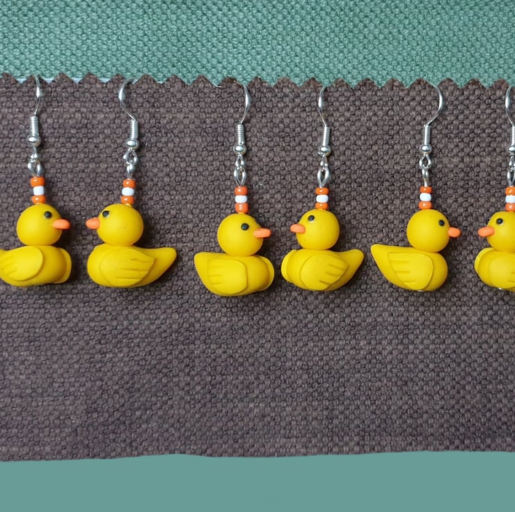 Rubber Duck Hand Painted Wood Stud Earrings ⋆ It's Just So You