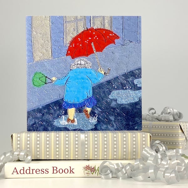 Birthday card - dancing in the rain