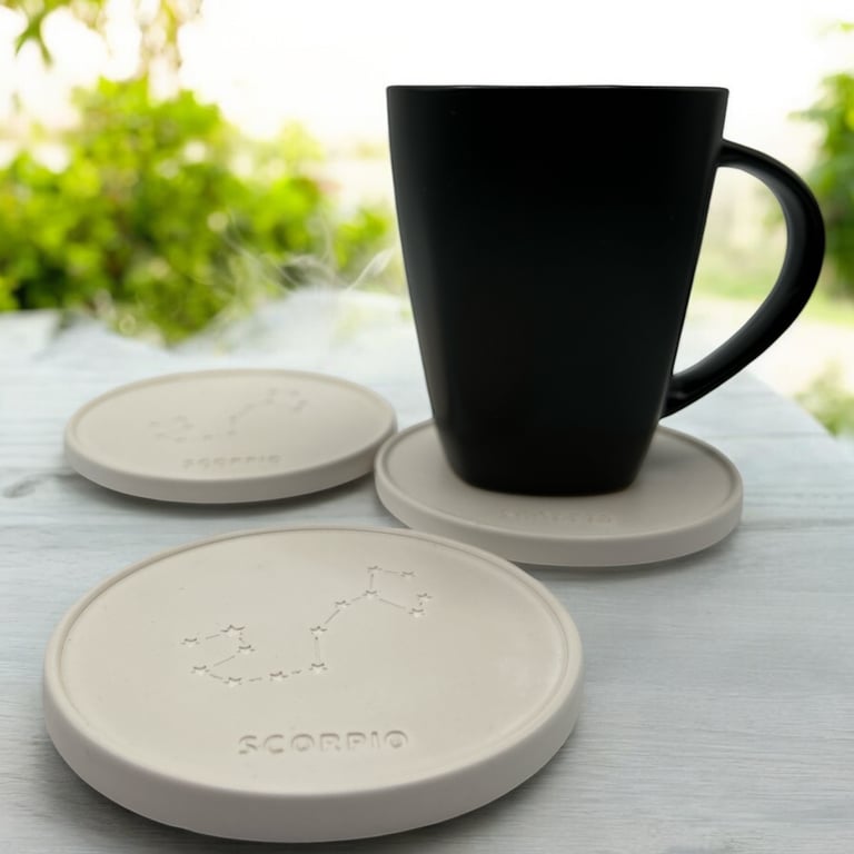 Scorpio Star Sign Drinks Coaster - Sign of the Zodiac Birthday Gift