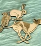 Greyhound, hare and peregrine animal stack