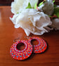 Handpainted wooden earring 