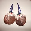 Christmas Pudding Hanging Decorations (reserved for Jaysmonkey)