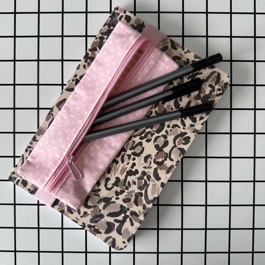 Book Buddy Pen Case. Zip Up Pencil Case with Elastic Loop