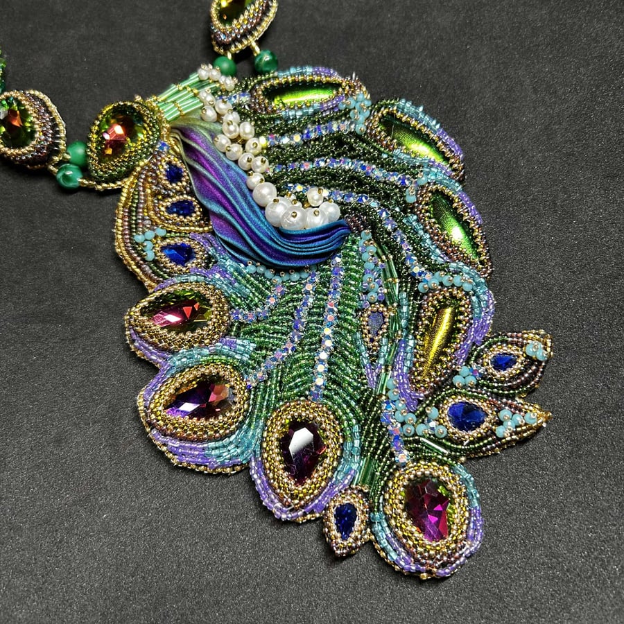 Peacock Bead Embroidery