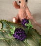 Bramble, a tiny jointed mouse on a silk leaf with beaded blackberries. - Image 7