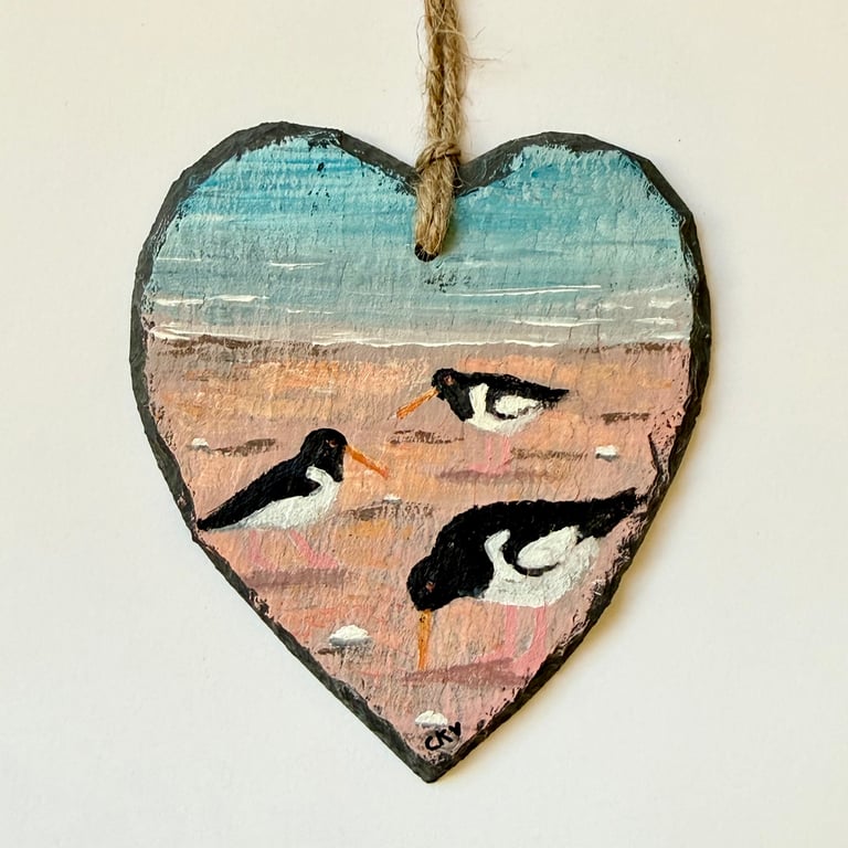 Oystercatchers on a slate