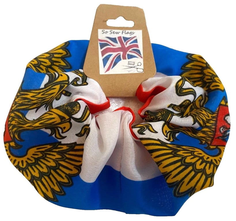 Russia Crest Flag Hair Scrunchie Scrunchies Accessory Band Elastic