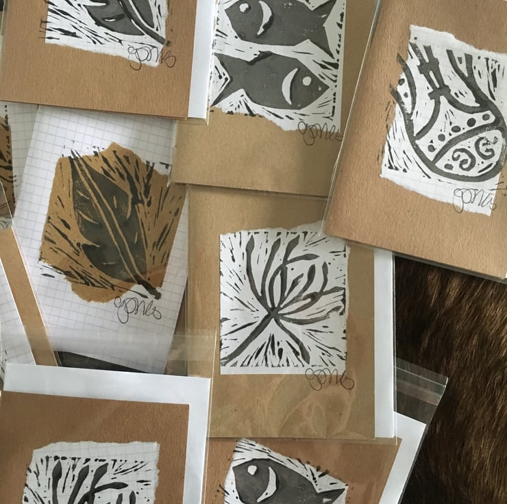 Handprint cards: pack of 10 various designs - Folksy