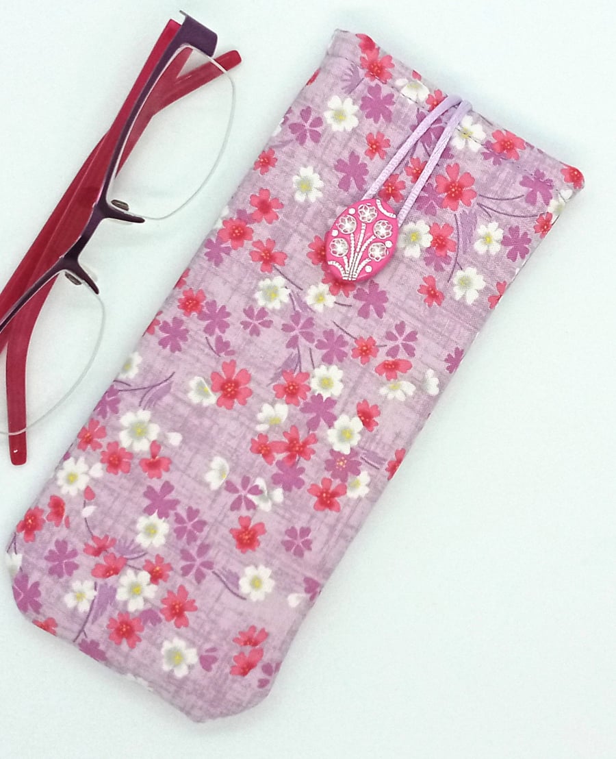 Lilac and Pink flowers Glasses or Sunglasses Case 589CF