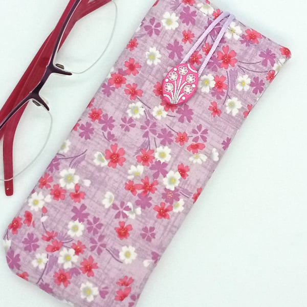 Lilac and Pink flowers Glasses or Sunglasses Case 589CF