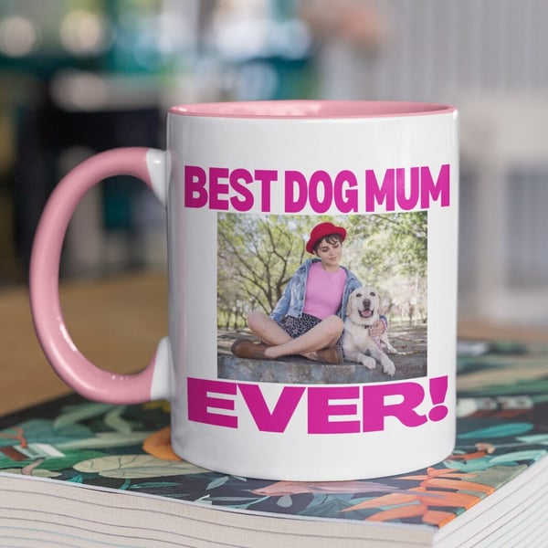 Personalised PHOTO- Best DOG Mum Ever Mug - Personalised gift present 4 Dogmum