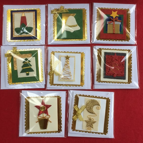 Set of 3D Luxury Handmade Christmas Gift Cards Pack Design 5 Poppy Kay Designs