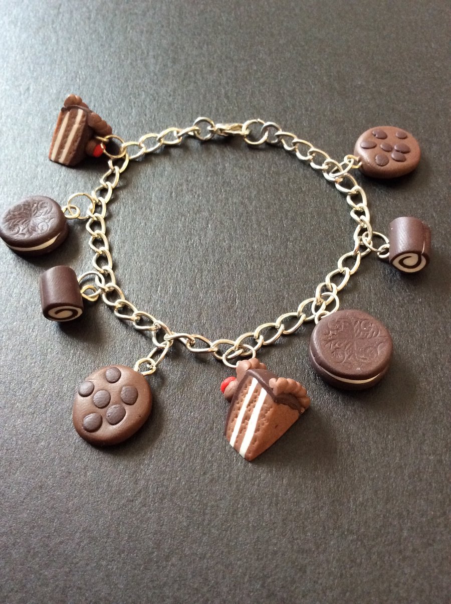 REDUCED Chocoholic FIMO Charm Bracelet 