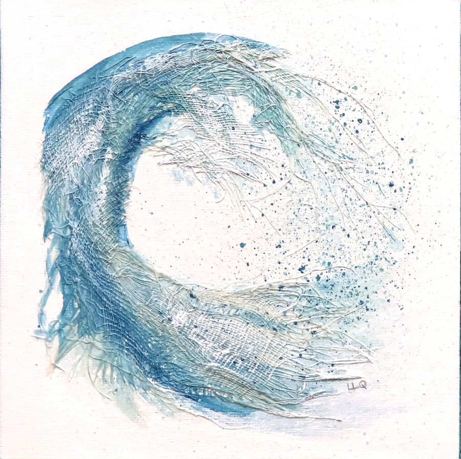Spindrift & Spume I  coastal wave mixed media art small scale picture series