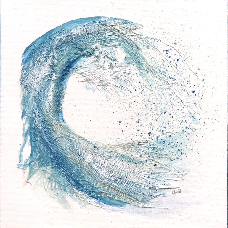 Spindrift & Spume I  coastal wave mixed media art small scale picture series